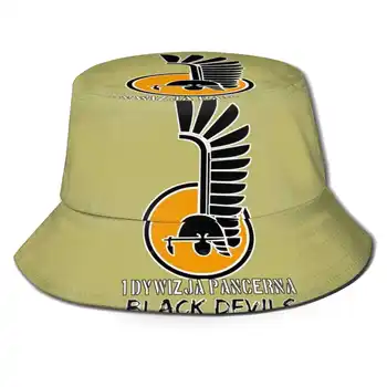 1. Vyd., Divízia - 1 Dywizja Pancerna 'Black Devils' Poľsko - Historické fisherman Vedierko Hat Klobúky, Čiapky 1. Vyd., Division 1 17