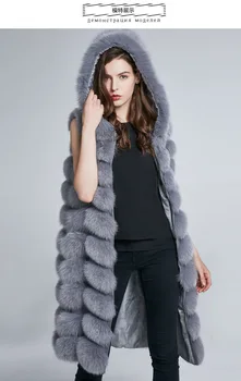 100% prírodné reálne fox kožušinový kabát, odnímateľný zime teplo fox vesta, rozšírené štýl, úplne nový fox kožušiny žien 12
