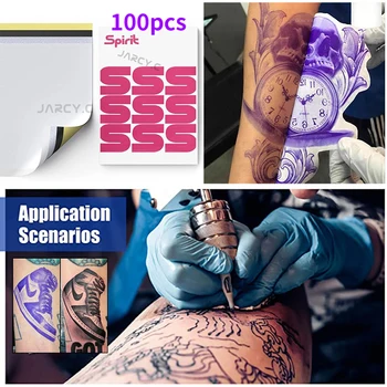 100ks Tetovanie, prenášací Papier pre Ducha Master Vzorkovníka Kopírka Listov A4 Veľkosť Papiera pre Tetovanie Prenos Stroj Thermal Kopírka Dodanie 16