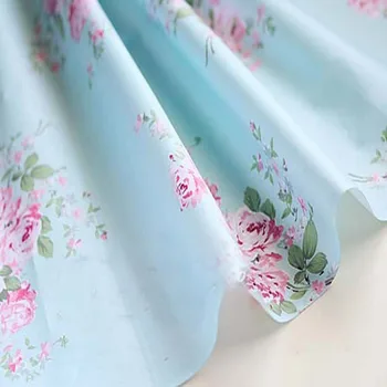 100x160cm Elegantný Beddings Kvality Modrá Veľký Kvet Kvetinový Vytlačené Na 100% Bavlnenej Tkaniny Kvetinový Tkaniny oblečenia, šitie posteľnej bielizne handričkou