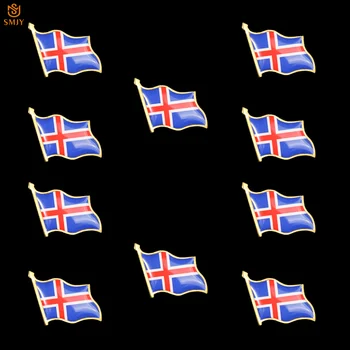 10PCS Krajín Eurozóny Logo Pin Islandskej Farba Plavidlá Vlajka Brošňa Muži/Ženy sa Vzťahujú Bezpečnostné Pracky Odznak Kolekciu Šperkov 12