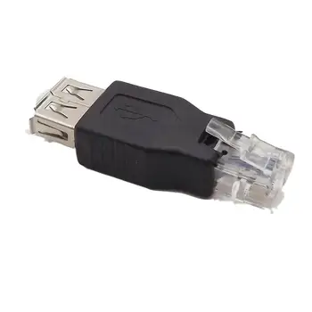 10pcs USB 2.0 Žena Na RJ11 4Pin 6P4C Muž Ethernet Siete, Telefón, Konektor pre Adaptér 10