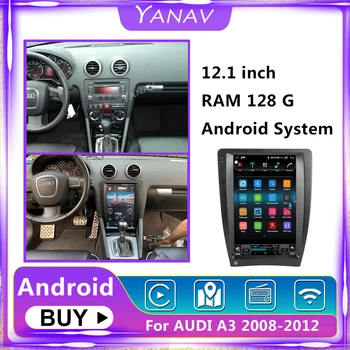 12.1 Palce 2 Din Android autorádia Pre Audi A3 2008-2012 Vertikálne Obrazovky Multimédiá Auto GPS stereo prijímač Mp4 DVD Prehrávač 128G 11