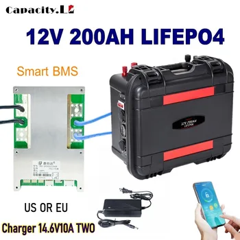 12v 100ah Lifepo4 batérie 200ah Nabíjateľné Lítiové batérie, 150AH s PD Bluetooth bms pre Solárne RV Vonkajšie Motora, Motor 5