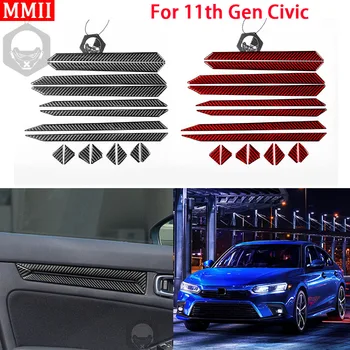 16pcs RRX na 11. Gen Honda Civic 2022 Interiéru Carbon Fiber Vnútorné Dvere, Panel Dekorácie Kryt Výbava Nálepky, Auto Príslušenstvo 18