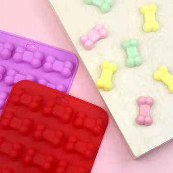 18 Jednotiek 3D Psa Kosť Ice Vaničky Silikónové Pet Liečiť Plesne Mydlo Čokoláda Jelly Candy Formy Cake Zdobenie 4
