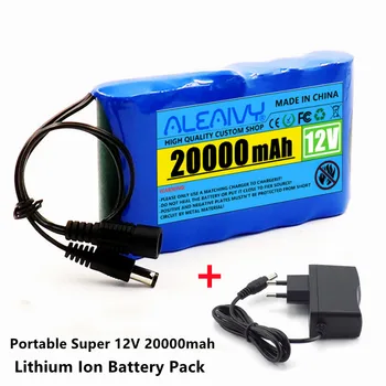 18650 Prenosné Super 12V 20000mah Batérie Nabíjateľná Lítium-Iónová Batéria Kapacita AC/DC 12,6 v 20Ah CCTV Monitor Cam 13