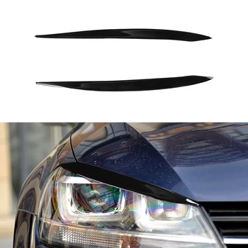 1Pair Čierne Svetlomety Obočia, očných Viečok Výbava Kryt Pre Volkswagen Golf 7 MK7 roky 2013-2018 Auto Samolepky Viečka Výbava Kryt 11