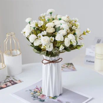1pc 11 hlavy Klinček umelého hodvábu kvetinové kytice pre diy domáce obchod ornament svadobné party kvetinový aranžmán dekorácie