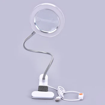 1PC LED Krásy Výšivky Lampa USB, Plug-in, Malý Stôl Tabuľka Svetlo Teplé Svetlo Ochrana Očí Loupe zväčšovacie sklo Tetovanie Nail Art 15