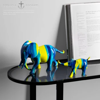 2 ks Ručne Vyrobené Nordic Moderné Zvieracích Postáv Živice Slon Jeleň Embllishments Socha Domova Stôl Dekorácie 16