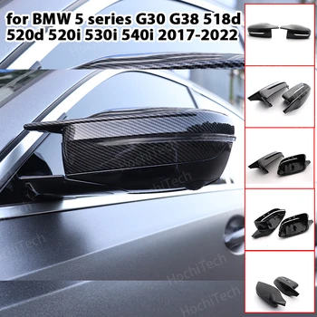 2 ks upravené RHD Uhlíkových Vlákien Vzor Zrkadlo pokrytie čiapky pre BMW 5 series G30 G38 518d 520d 520i 530i 540i 2017-22 M4 štýl LHD 7