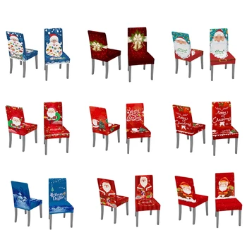 2 ks Vianočné Stoličky Kryt Dekorácie Santa Claus Jingle Bell Vzor Úsek Vymeniteľné Slipcover Chránič Prípade 17