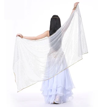 2019 Fáze Výkonu Brušného Tanca SequinScarf Šatkou Ľahká Textúra Polkruh Závoje Profesionálne Ženy, Brušný Tanec Závoj 17