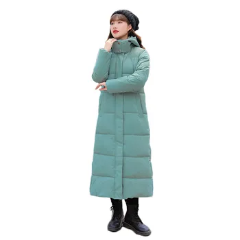 2021 Zimné Nové Dole Bavlna Kabát Ženy kórejský Farbou Voľné vrchné oblečenie s Kapucňou Hrubé Teplé Dlhé Kabáty Žena JD1462 18