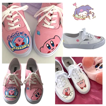 2022 Nové Originálne Ručne maľované Kirby Graffiti Plátno Topánky na Voľný čas Wild Roztomilé Anime Kawaii nízke pomôcť dámske Letné Topánky