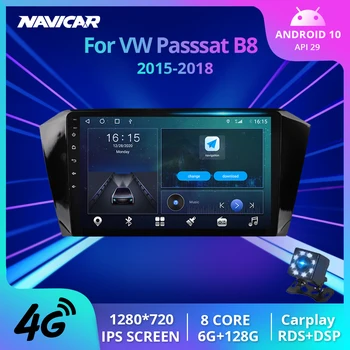 2Din Android10 autorádia Pre Volkswagen Passsat B8 2015-2018 GPS Navigácie Stereo Prijímač Auto Radio Car Multimedia Player, IGO