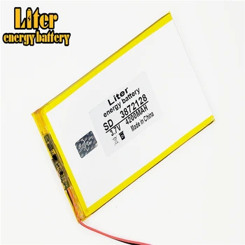 3.7 V,4200mAH,3872128 PLIB polymer lithium ion / Li-ion batéria pre 8 palcový 9,mp4,mp5,dvd,bluetooth,model hračka 5