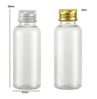 30 x 50 ml Jasné, Priehľadné Plastové Clony redukčný ventil Fľaše S Hliníkovým Spp 5/3 oz Krém a Mlieko Kontajner 12