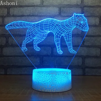 3D Leopar Tvar Stola Lampa LED Dotykový 7 Farby Nočné Svetlo Strany Dekoratívne Home Decor Detský Vianočný Darček 1