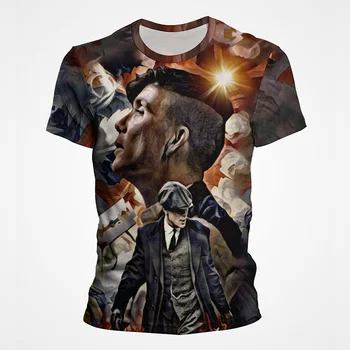 3D Tlač Peaky Blinde Tommy Shelby T-shirt 2022 Nové Streetwear Muži, Ženy, Deti Letné tričko Fashion Pohode Unisex 6