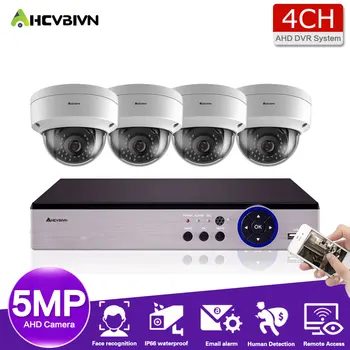 4ch 5MP AHD Súpravy KAMEROVÝ Systém CCTV Bezpečnostné Hybridné DVR Indoor/ourdoor Nepremokavé AHD Fotoaparát, Video Dohľad P2P XMEYE 5MP Nastaviť 14