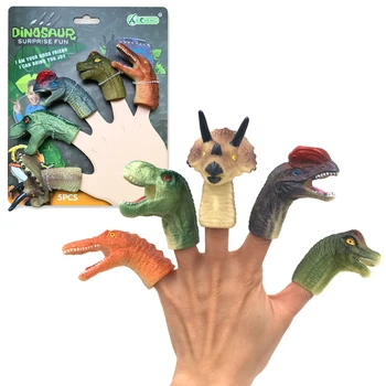 5 KS Mini Dinosaura Prst Bábkové Dinosaura Prenosné Cartoon Prsty Hračka Bábika Baby Skoro Vzdelávacie Strane Príbeh Dekompresný hračky 2