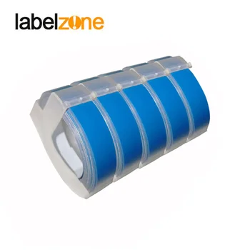 5 Pack 9mm Jazero modrá 3D Razba PVC nálepky Pásky, Kompatibilné Dymo 1610 12965 Ručná tlačiareň štítkov pre Motex E101 Štítok Tvorcovia