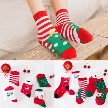 5 Pair/veľa Módny Dizajn Deti Chlapec Dievčatá, baby Ponožky Vianočné Santa Zimná Ponožka Bavlna Cartoon Snehu Roztomilé Ponožky Nový Rok Darčeky