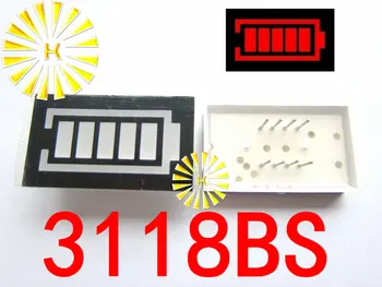 50PCS x 5 Segment Červená Farba Batérie Štýl LED Digitálne Trubice Displej Spoločná Anóda 3118BS