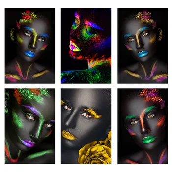 5D DIY Diamond Maľovanie Cross Stitch Výšivky make-up Black Žena Mozaiky Plné Námestie Kolo Vŕtať Stenu Decor Remeselníci Darček