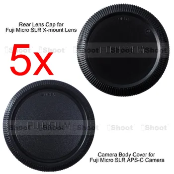 5x Telo Kryt pre Fujifilm Micro SLR APS-C Fotoaparátu X-T1 X-T10 X-PRO1, X-E1 X-E2 a Zadný kryt pre Fuji Micro SLR X-mount Objektív 1