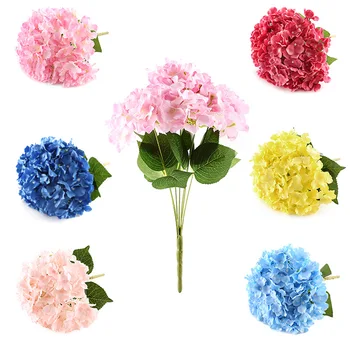 7 Hláv Umelé Kvety Falošné Skúmie Rose Simulácia Hortenzií Domov Svadobné Party Narodeniny Predviesť Dekoratívne Doplnky 17