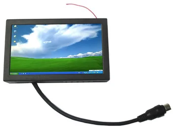 7 palcov 16:9 dotykový displej monitor pre stroj, otvorený rám kovové veci.USB, VGA vstup monitora. 10