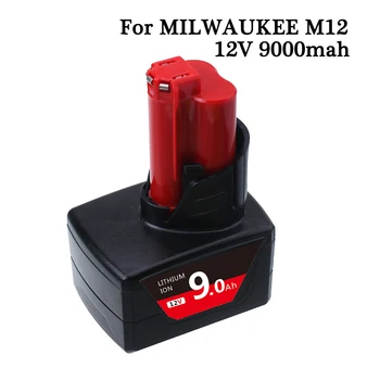 9.0 Ah 12V Napájanie Nástroj Li-ion Batéria pre Milwaukee M12 C12 XC 48-11-2440 48-11-2402 48-11-2411 48-11-2401 Vymeniteľná Batéria 1