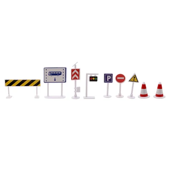 9pcs/veľa DIY Mini Signpost Návštevnosť Scény Vzdelávacie Hračky Lacné Auto Hračky Darček Pre Deti semafor Známky Model Hračka 2