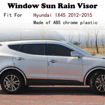 ABS Chrome plastové Okno Clonu Prieduch Odtiene Slnko, Dážď Stráže auto príslušenstvo Pre Hyundai IX45 2012-2015 17