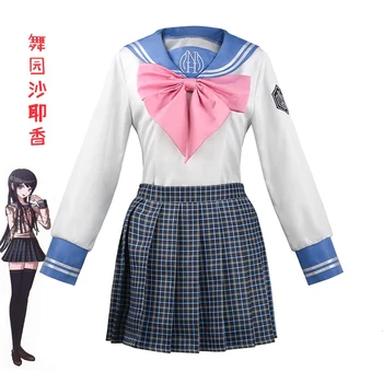 Anime Danganaronpa Sayaka Maizono Cosplay Kostým Školy JK Jednotné Šaty Ženy Ženské Oblečenie Anime Parochňu Halloween Party Oblečenie 1