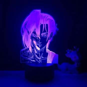 Anime Svetlo Útok na Titan 4 Eren Yeager Pre Domova Dekorácie Spálňa Farebné Meniace USB Senzor Led Lampa Dropshipping 17