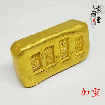 Antigo xuantong segundo ano ouro lingote pequeno amarelo croaker coleção ouro antigo lingote ouro lingote grande qing ouro cudzom jazyku