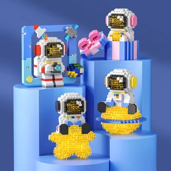 ANU Astronaut Svetelný Stavebné Bloky Astronaut Zmontované Detí Vzdelávacie Hračky Narodeninám Chlapci a Dievčatá Zábavné Hračky 8