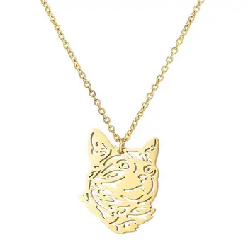 AsJerlya Estetické Nehrdzavejúcej Ocele Reťazca Šperky, Náhrdelníky Jedinečný Mačka Charms Náhrdelník Zvierat Prívesok Veľkoobchod 14