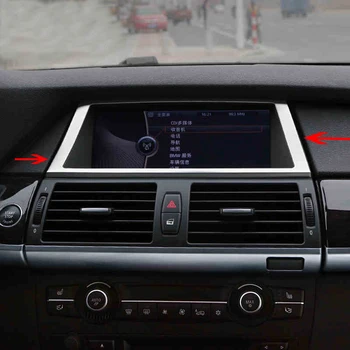 Auto Vnútorné Console Panel GPS Navigácie NBT Obrazovky Panel FrameCover Výbava Príslušenstvo Pre BMW X5 X6 E70 E71 Auto styling 5