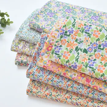 bavlnená priadza patchwork košeľu deti oblečenie Farebné malé kvety textílie DIY taška ručné materiálov 0,5 metra 18