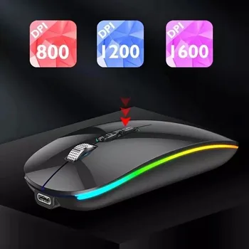 Bezdrôtová Myš pre Hráčov Nabíjateľná Bezdrôtový Počítač Mause RGB LED Podsvietenie Ergonomic Gaming Mouse Na Notebook PC Myši 13
