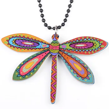 Bonsny dragonfly náhrdelník s príveskom, akryl 2015 novinky príslušenstvo jar leto roztomilý dizajn obrázok dievčatá, žena, módne šperky