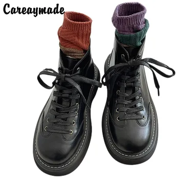 Careaymade-Retro umenia, ručne vyrábané topánky dámske studenej dôkaz, teplé oblečenie, topánky všestranný kolo hlavy zimné&Jar motocykel topánky 11