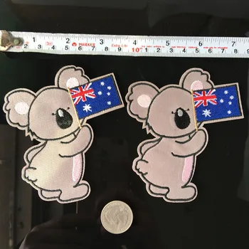 Cartoon Koalas Animall S Austráliou Národnej Vlajky Škvrny Výšivky Žehlička Na Nálepky na oblečenie Diy Patch Príslušenstvo 18