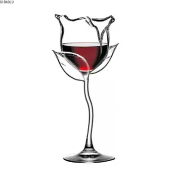 Chuť Červeného Vína Čašu Vína Koktail Okuliare 100 ml Ruže Kvet Tvar poháre na Víno Strany Barware Drinkware 5