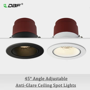 [DBF]2021 Uhol Nastaviť Anti-Glare LED Zapustené Downlight 7W 12W 15W Honeycomb Hniezdo Objektív Stropné Bodové Svetlá Kuchyňa Obývacia Izba 7